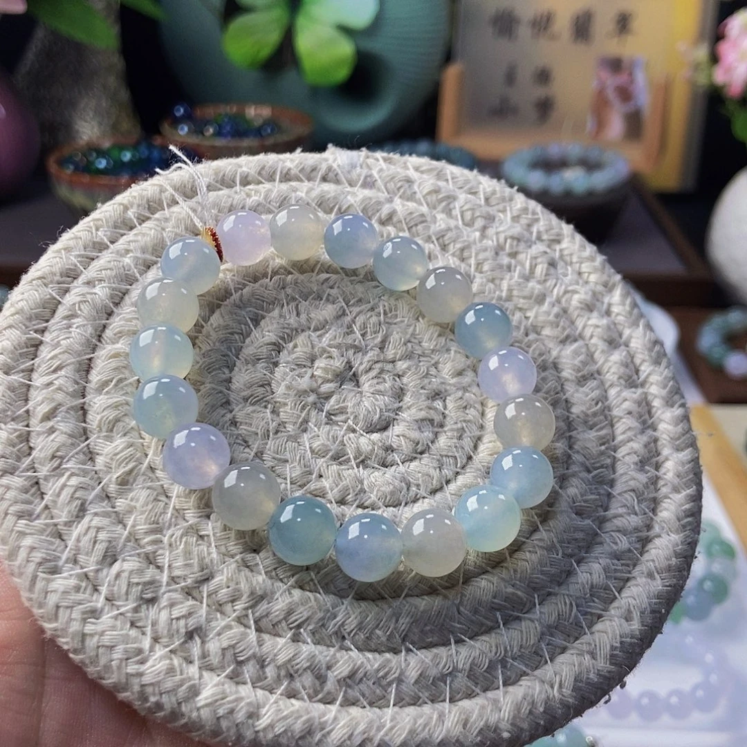 定制翡翠未镶嵌翡翠手串卡9.8