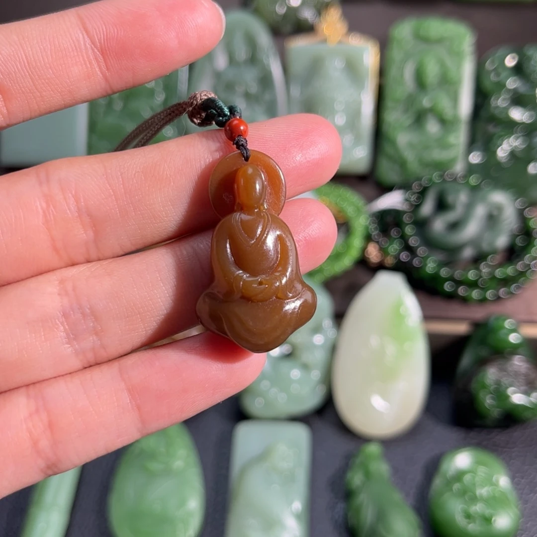 和田玉挂件未镶嵌且末糖悟道定制