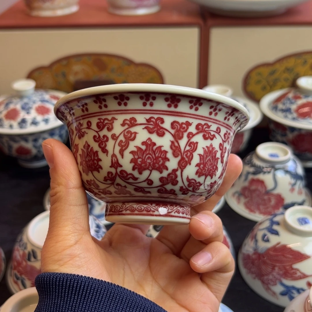 正绎堂釉里红经典全红大压手