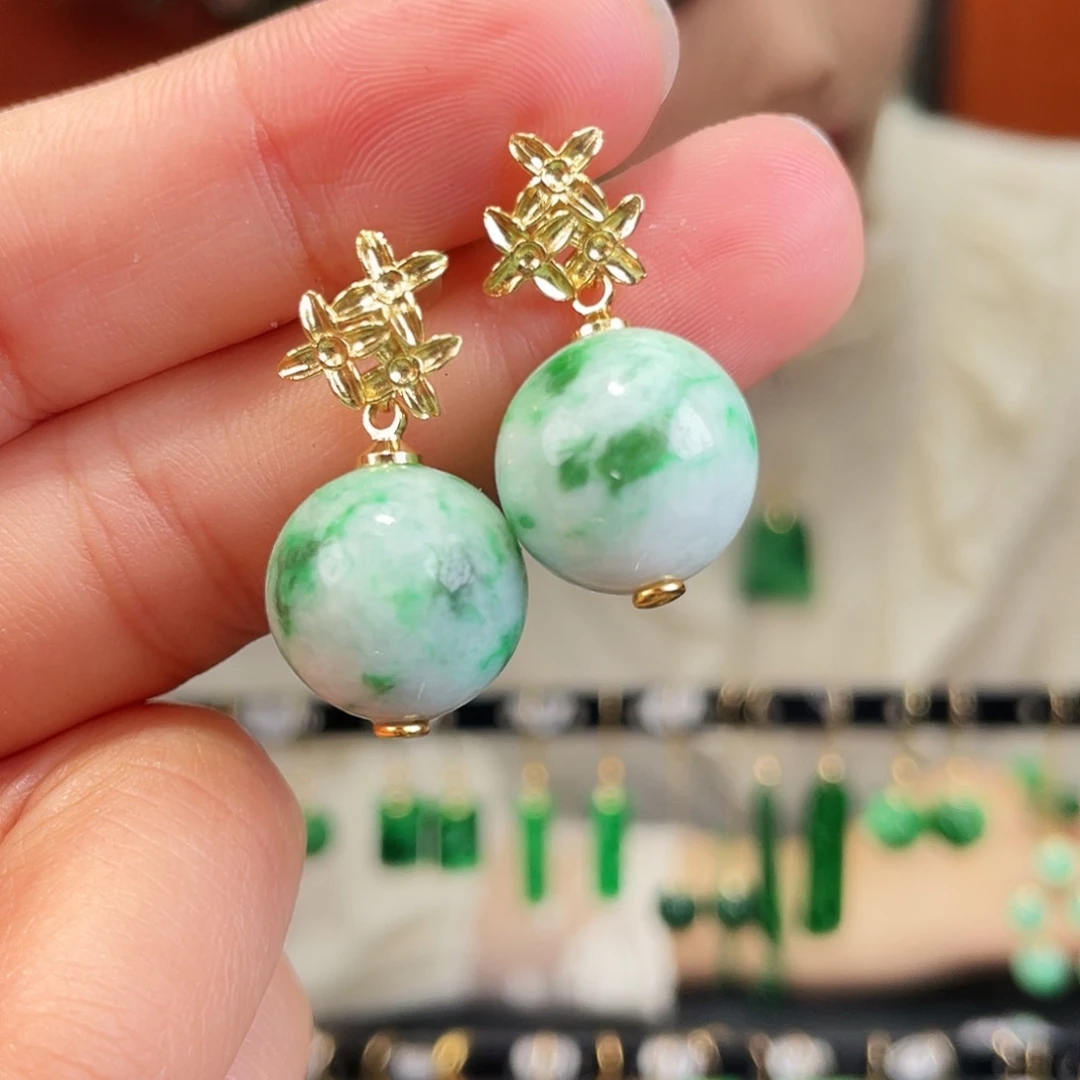 翡翠未镶嵌耳饰饰品