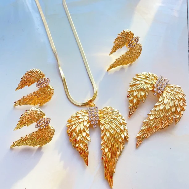 钛钢项链 0026Xyuer谢雨儿翅膀款首饰套装