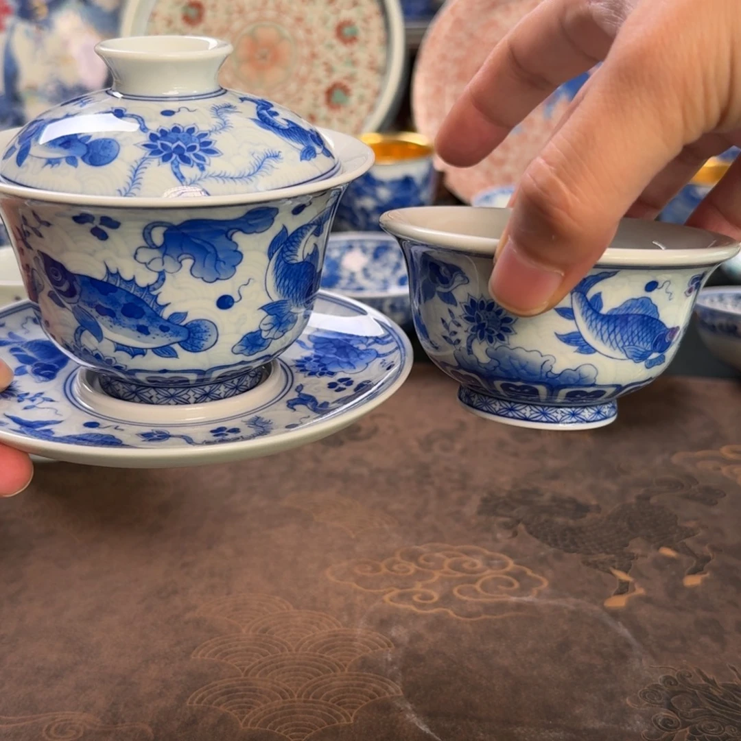 大***辰纯手工手绘陶瓷茶具两件