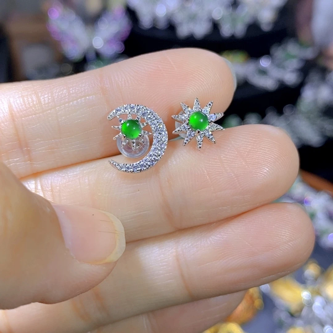 翡翠颈饰银S925镶嵌天然翡翠