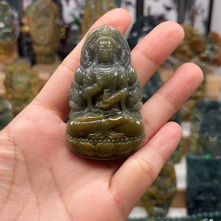 翡翠未镶嵌颈饰天然翡翠a货观音