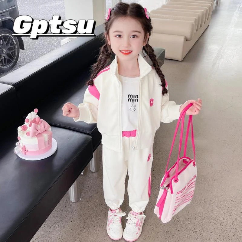 GPTSu女童套装春秋2025新款儿童装洋气宝宝时髦休闲秋装韩版秋季