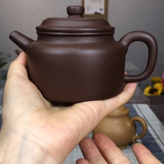 茶壶紫砂全手工大德中310cc老紫泥