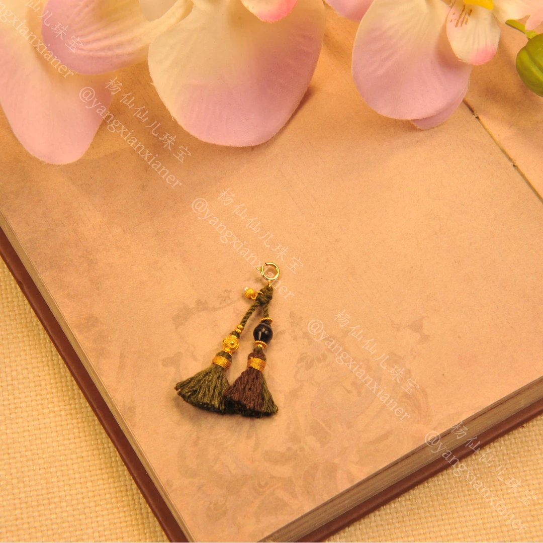 【杨仙仙珠宝】18K厚金镶嵌玛瑙多宝提溜-457