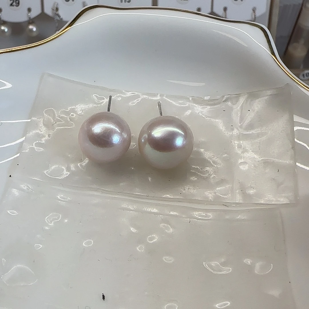 淡水珍珠耳饰银S925镶嵌r****y