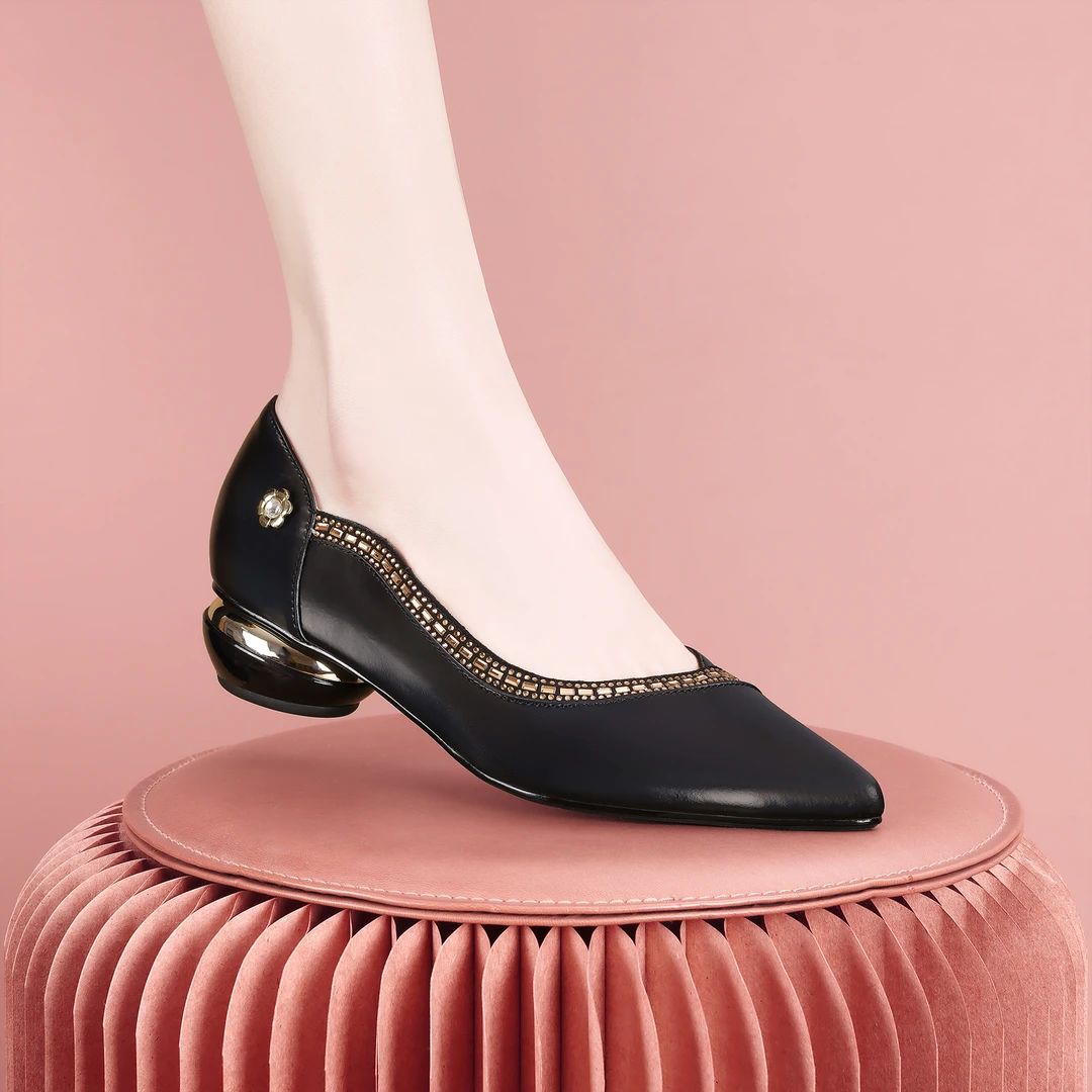 梵芮诗2025年春季新款尖头高级感网红设计时尚低跟女单鞋-J1239