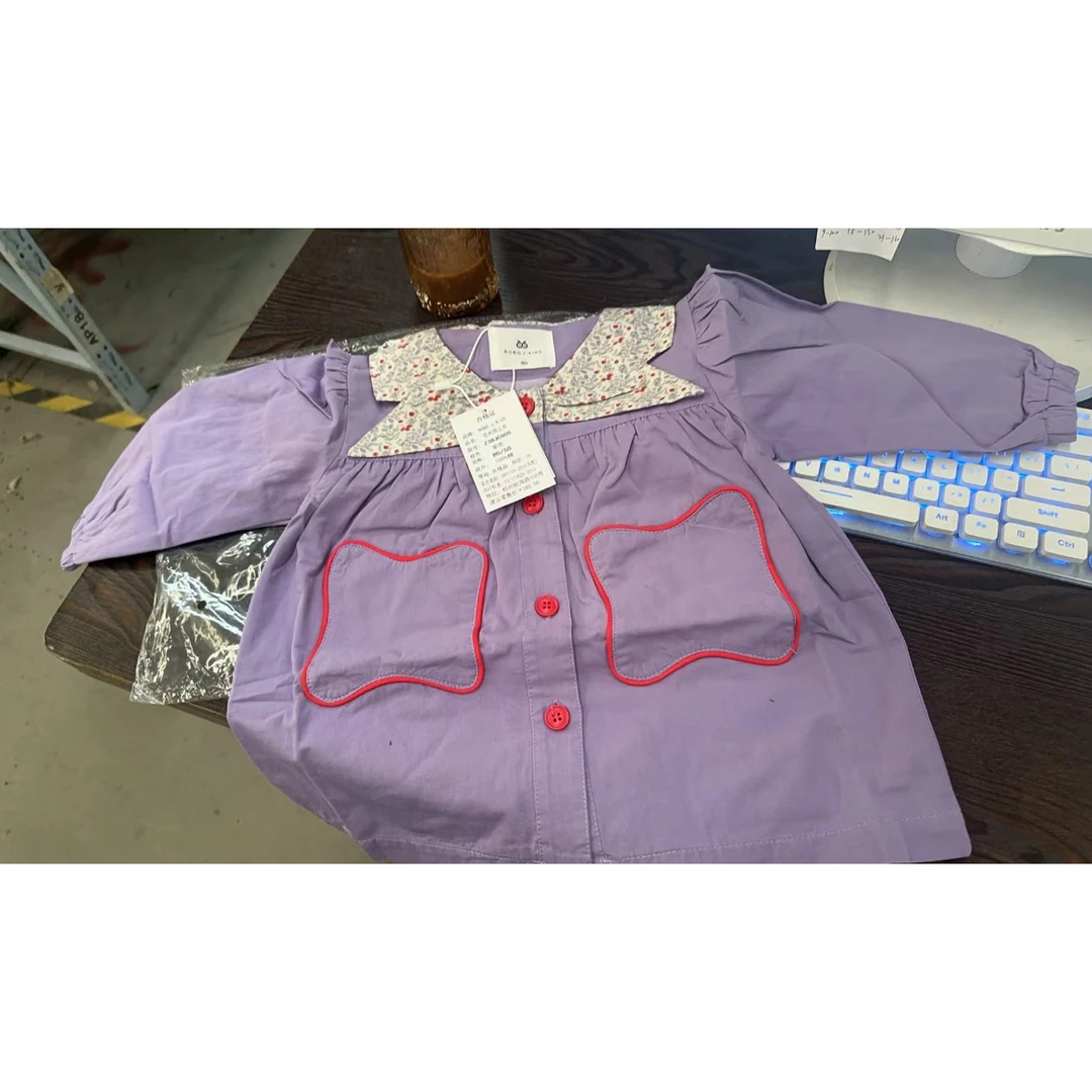 hhkids儿童春季百搭拼色外套2024新款女童高领长袖外搭上衣FWT288