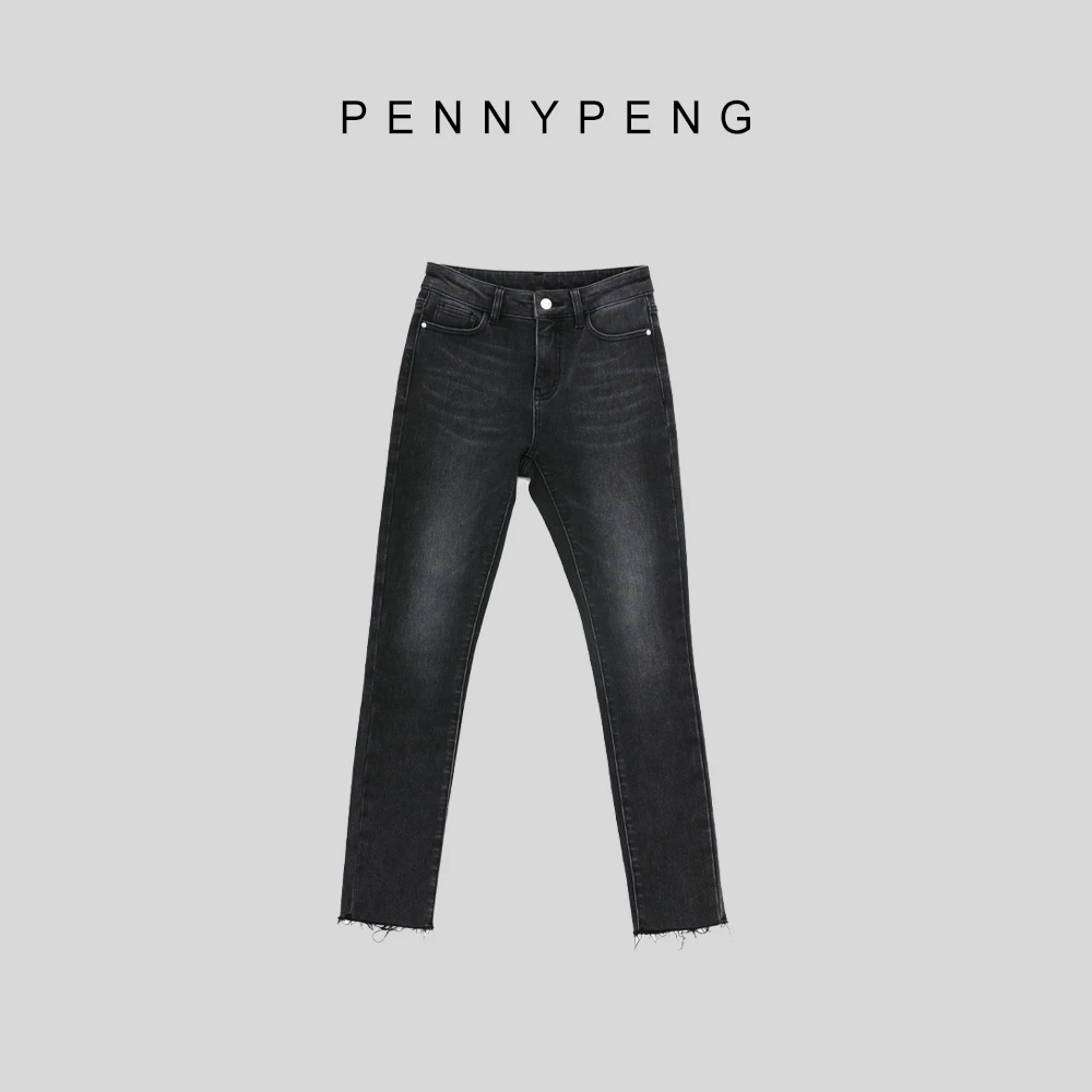 PENNYPENG妈生超模腿早春时尚潮流红人气质百搭显瘦牛仔小脚裤