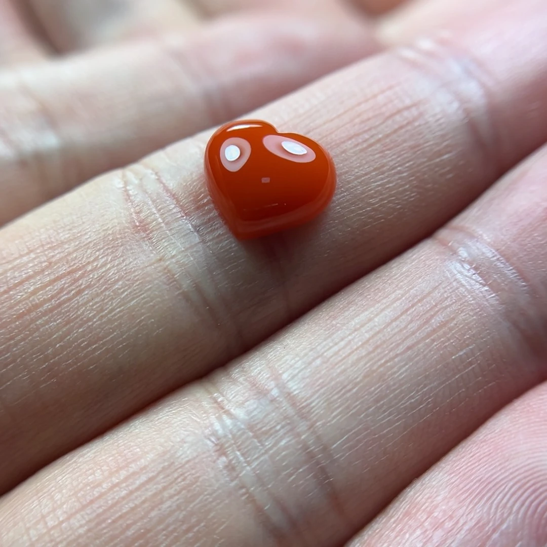 南红玛瑙未镶嵌爱心戒面L**u