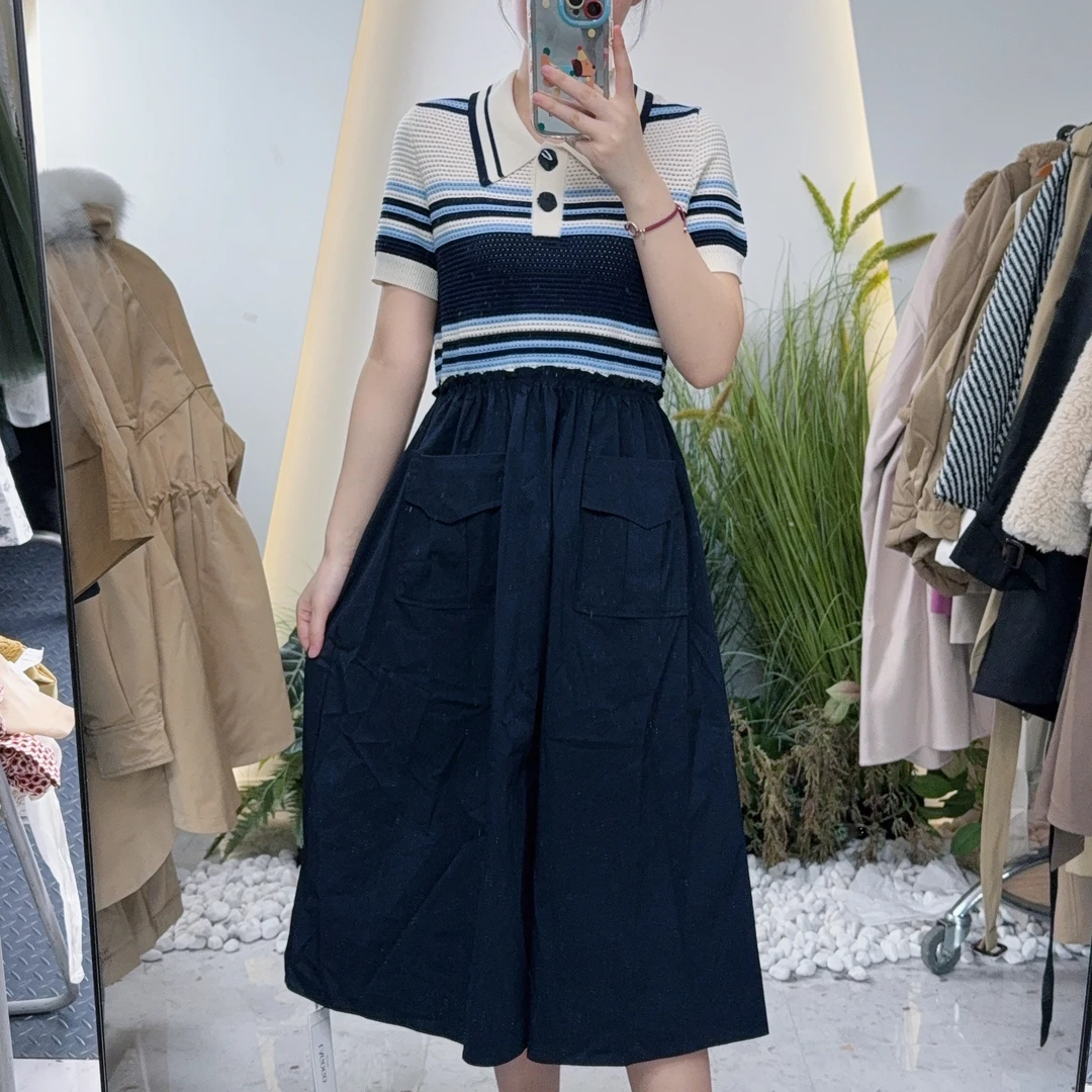 lagogo拉谷谷新款气质南法风肌理感仙女裙女MCLLA58C51