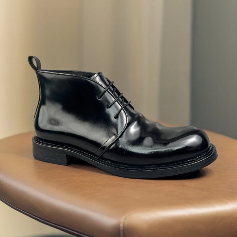 马臀皮波仔靴秋冬新款保暖靴子男靴固特异手工男鞋70083