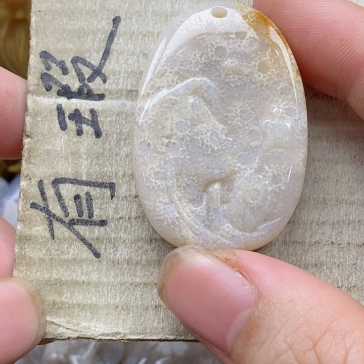 颈饰未镶嵌硅化珊瑚（珊瑚玉）灯**珊小