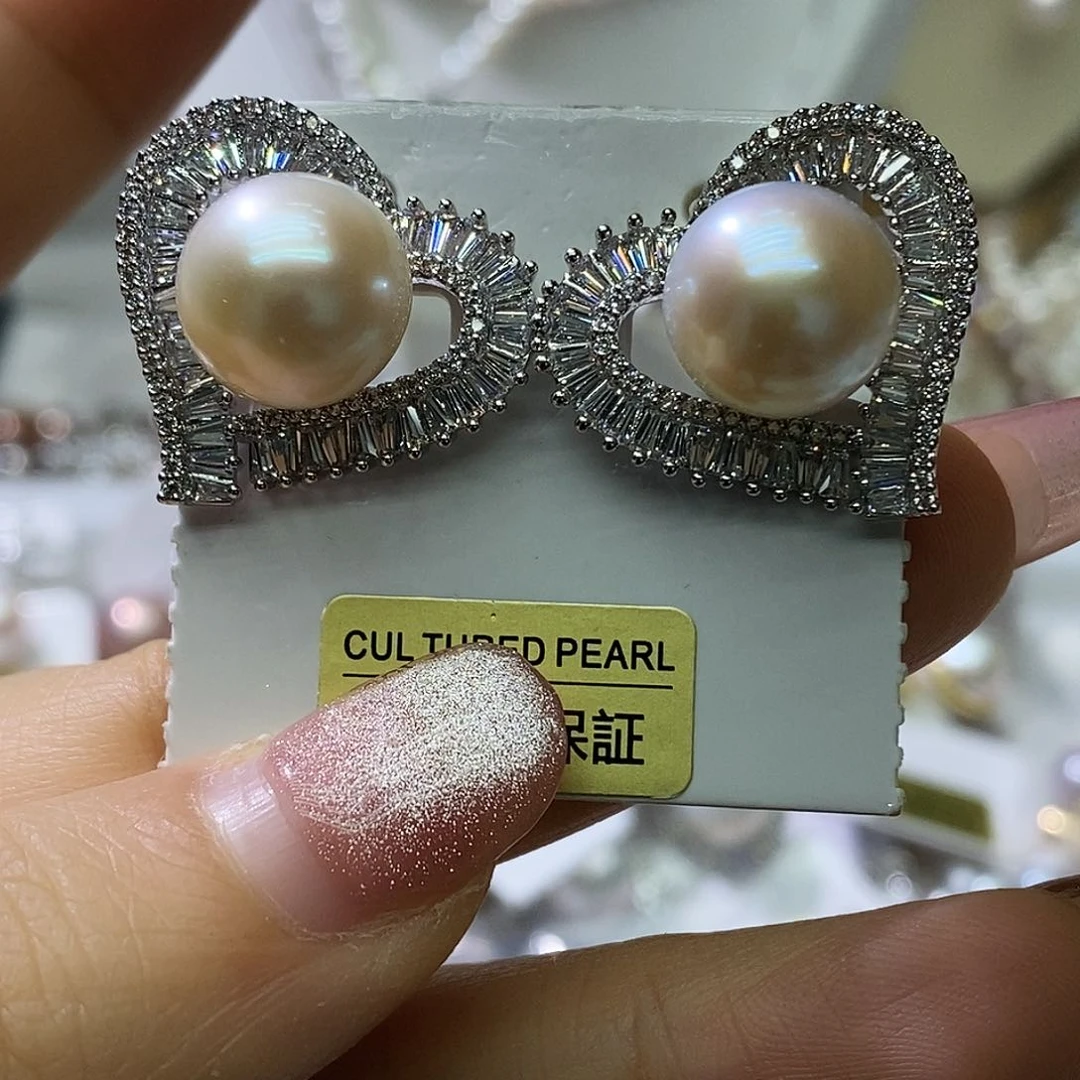 淡水珍珠吊坠银S925镶嵌