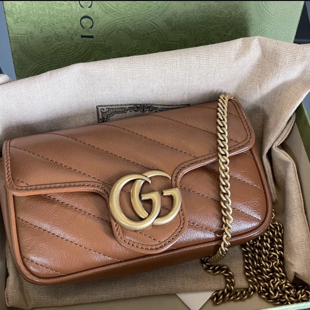 99新 GUCCI/古驰 马蒙mini/焦糖色马蒙Mini