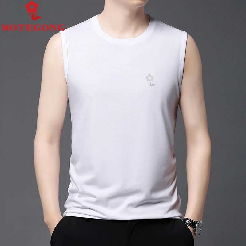 梦娇 纯棉男士夏季无袖健身背心运动坎肩打底宽松休闲t恤打底上衣