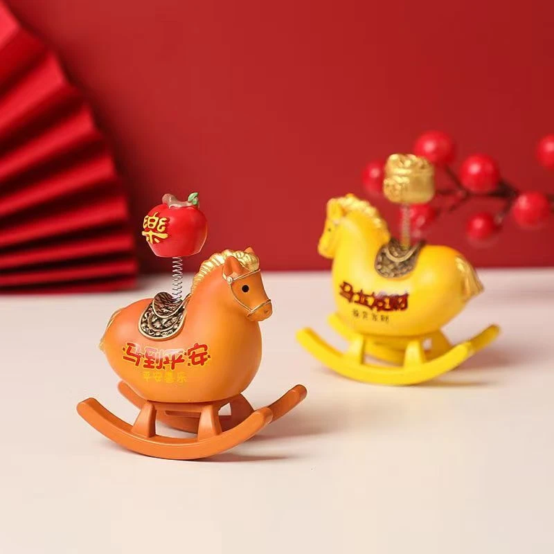 创意摇摇马桌面摆件办公室解压治愈礼物可爱高档马年
