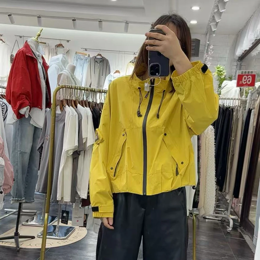 春夏新品轻薄立领时尚韩版宽松遮肉外套上衣女减龄彩色显白青春潮