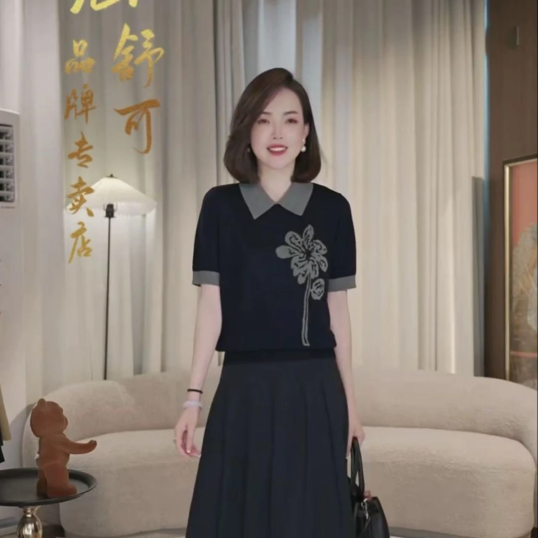 【涵舒可】花朵针织衫