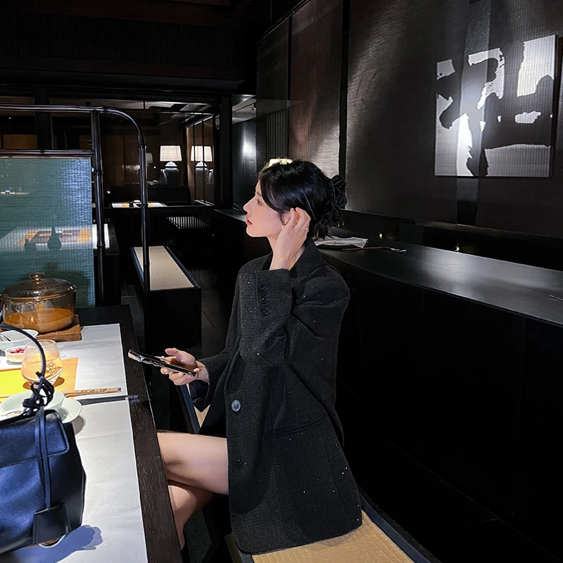 高级感西装外套女2025春秋季新款韩版宽松显瘦设计感气质西服上衣