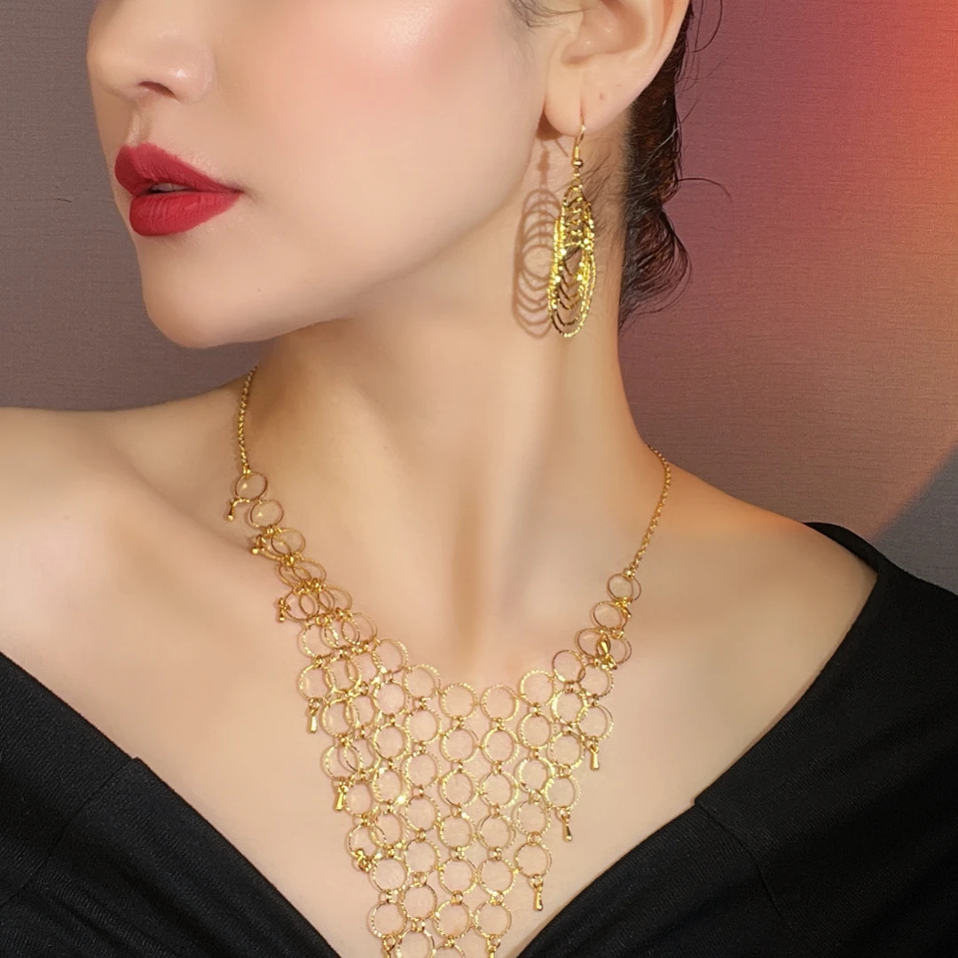 钛钢项链 Xyuer网状altun款时尚首饰套装