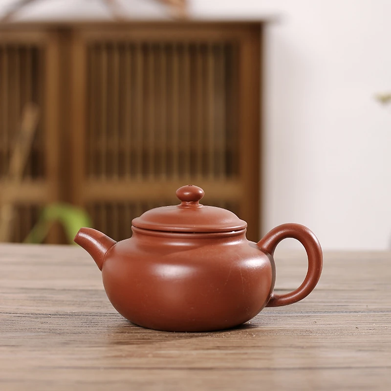 潮州朱泥陶壶手工仿古泡茶壶网孔冲茶罐小容量工夫家用潮州朱泥