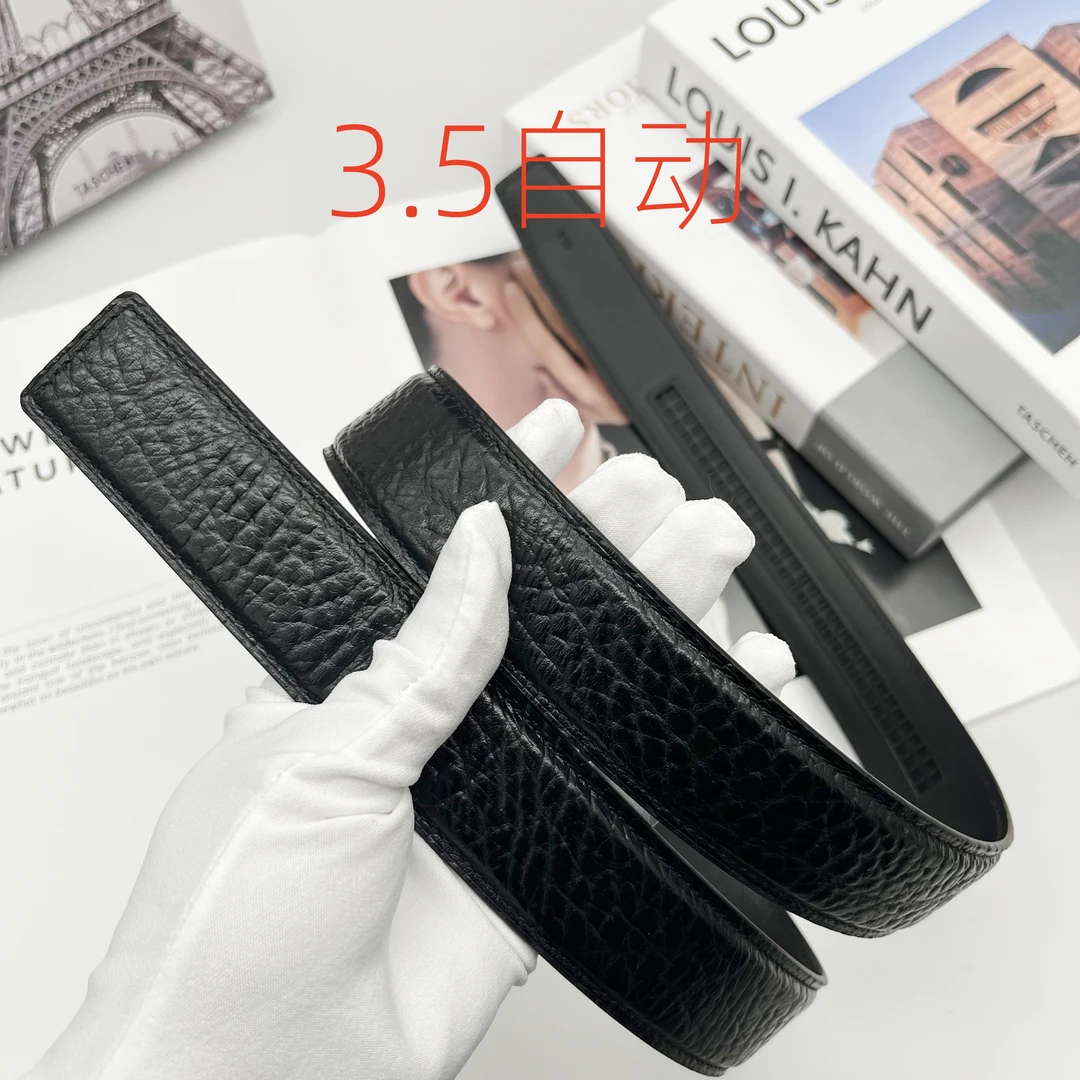 无扣头 3.5宽自动 南非头层牛皮腰带  头层牛皮腰带 男  真皮男款