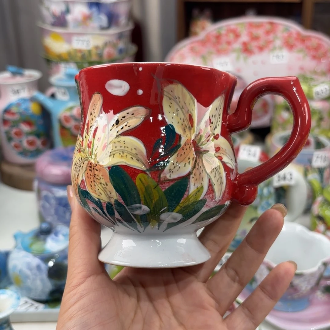 瓷片景德镇手绘高温釉下彩陶瓷茶具