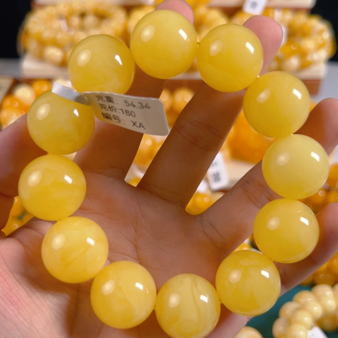 裸石琥珀未镶嵌54.34g焦皮同料圆珠20mm xa