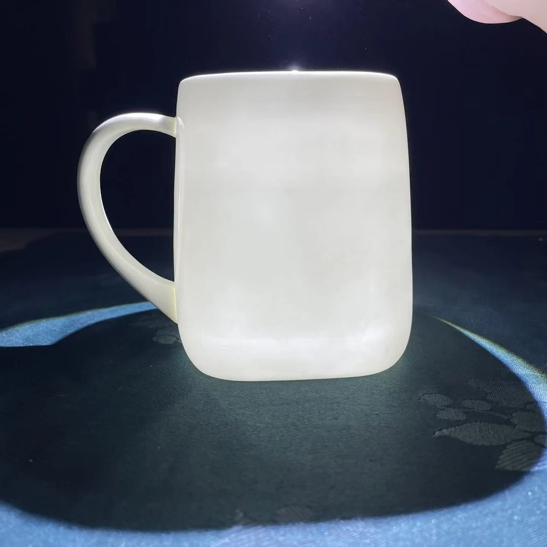 A460④】600ml马克杯1/2只纯白唐山骨瓷水杯