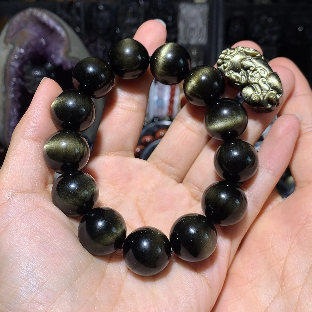 黑曜岩未镶嵌手链壹**厨