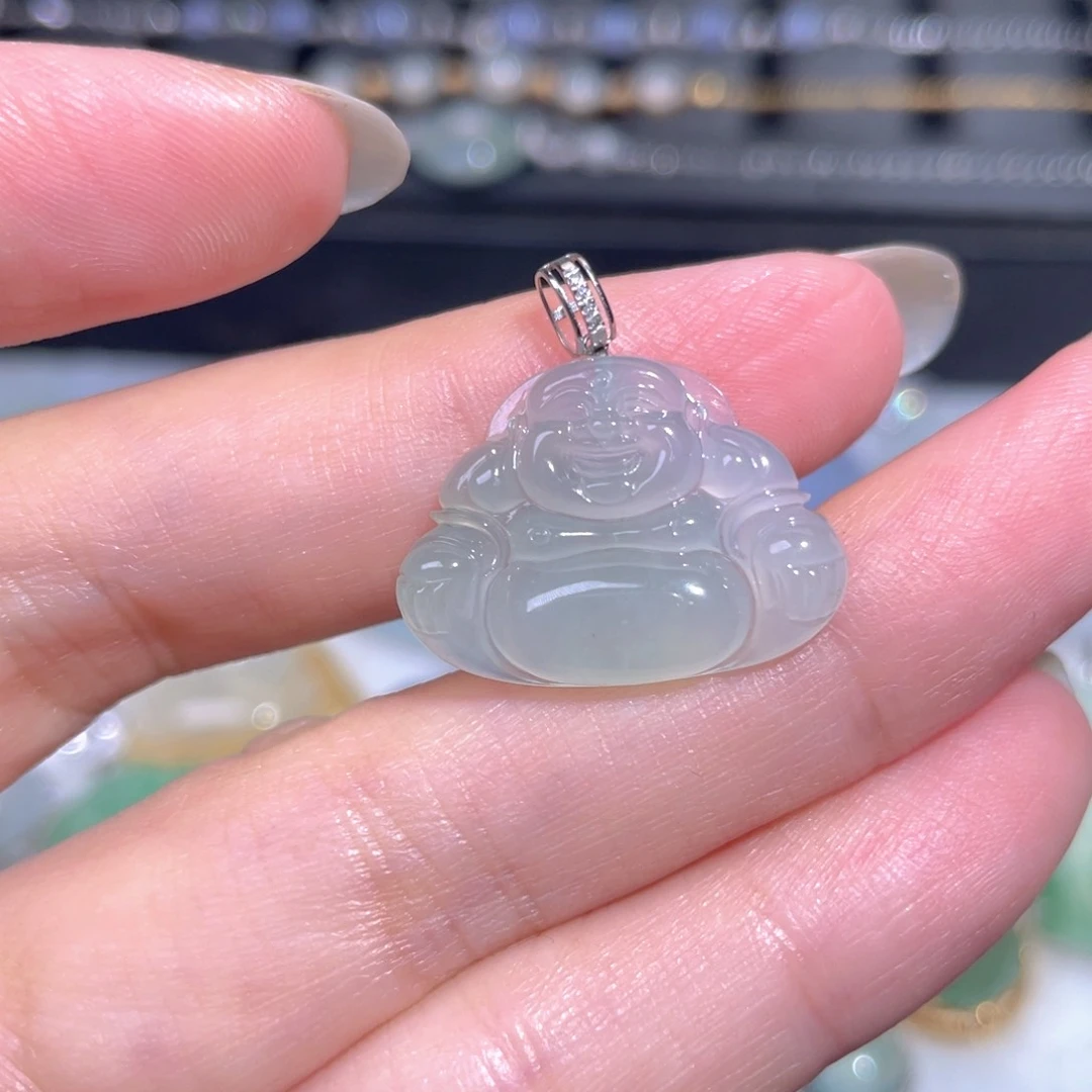 颈饰18K金镶嵌翡翠翡翠