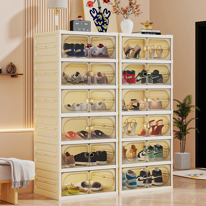 免安装加厚折叠塑料存放鞋子收纳盒收纳柜出租屋卧室门口多层鞋柜