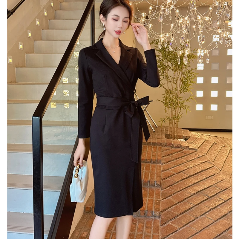 2025春季新款女装西装职业气质连衣裙气质高级感修身收腰包臀裙子