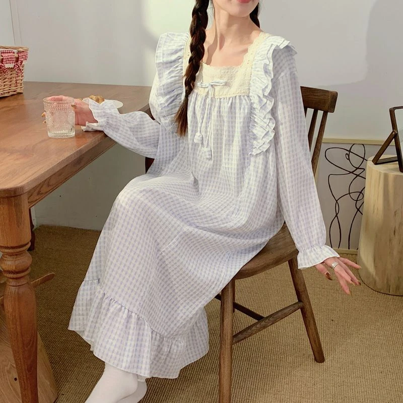 春夏季新款云朵棉月子裙孕妇哺乳睡裙产妇产后喂奶睡衣医院待产裙