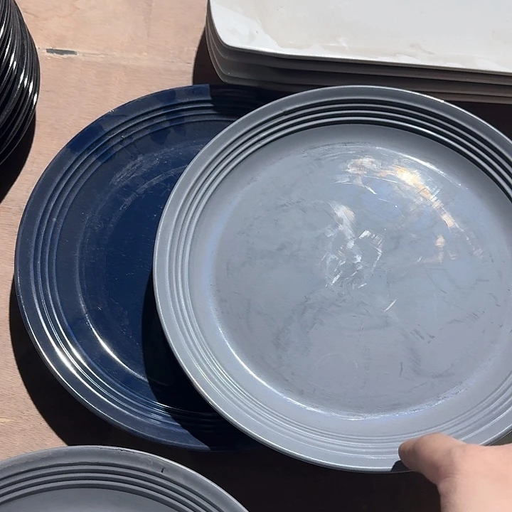 瓷蓝色灰色个一个  10.5