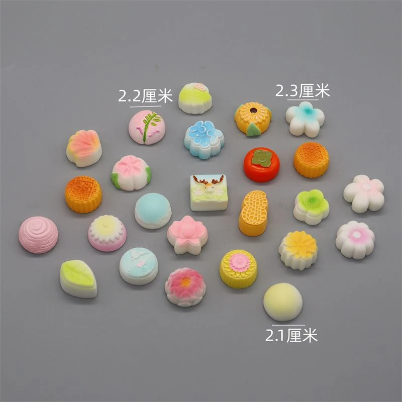 仿真迷你食玩过家家中秋月饼冰皮樱花蛋黄花朵月饼中式糕点玩具