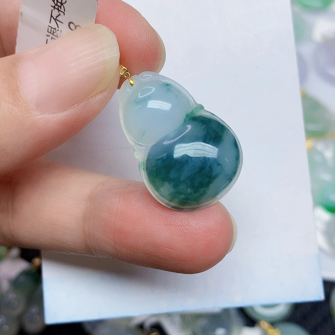 翡翠18K金镶嵌颈饰466777