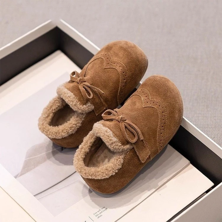 ABC女童鞋子儿童棉鞋2025新款秋冬季软底二棉毛毛女宝宝勃肯加绒