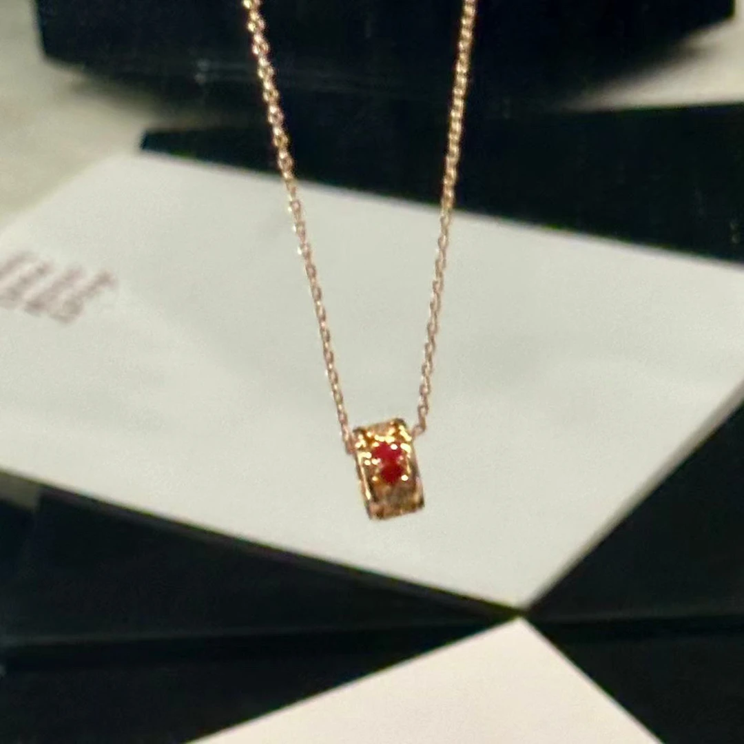 铜合金项链 轻奢红色葫芦圆滚项链-67453