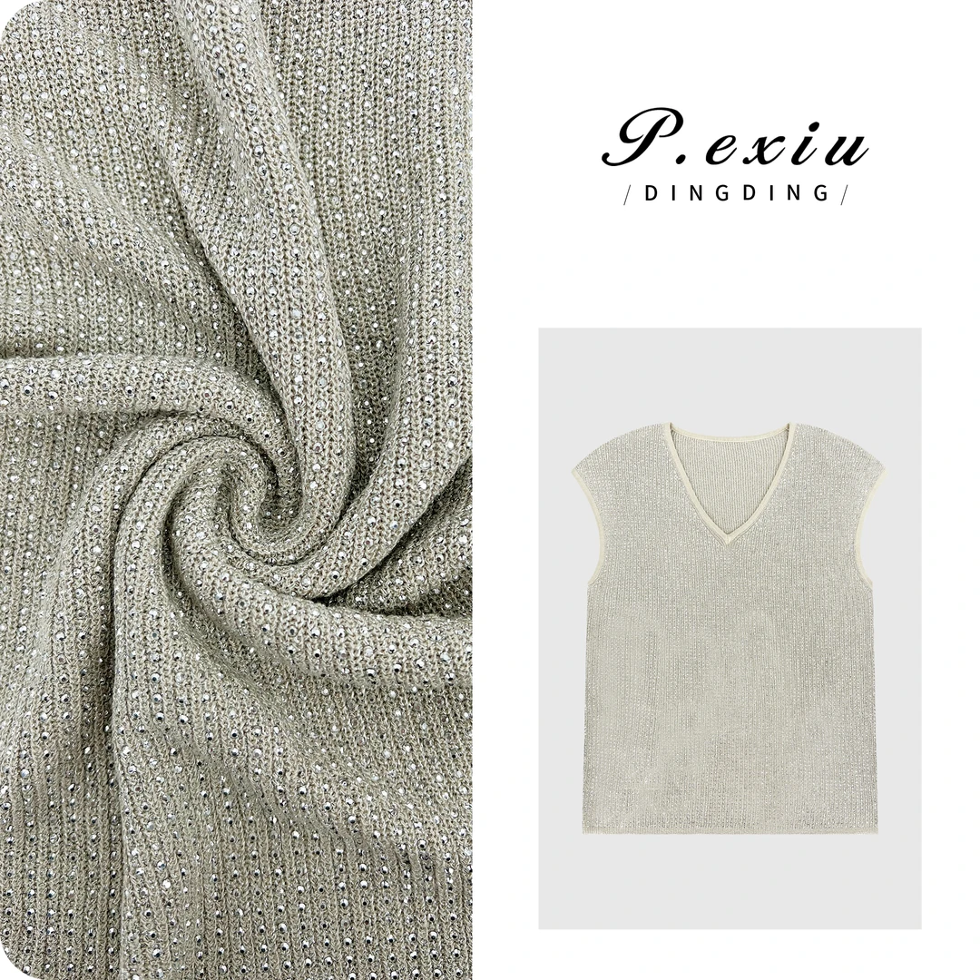 人丝氧气感金银线小飞袖针织背心ZZ0863