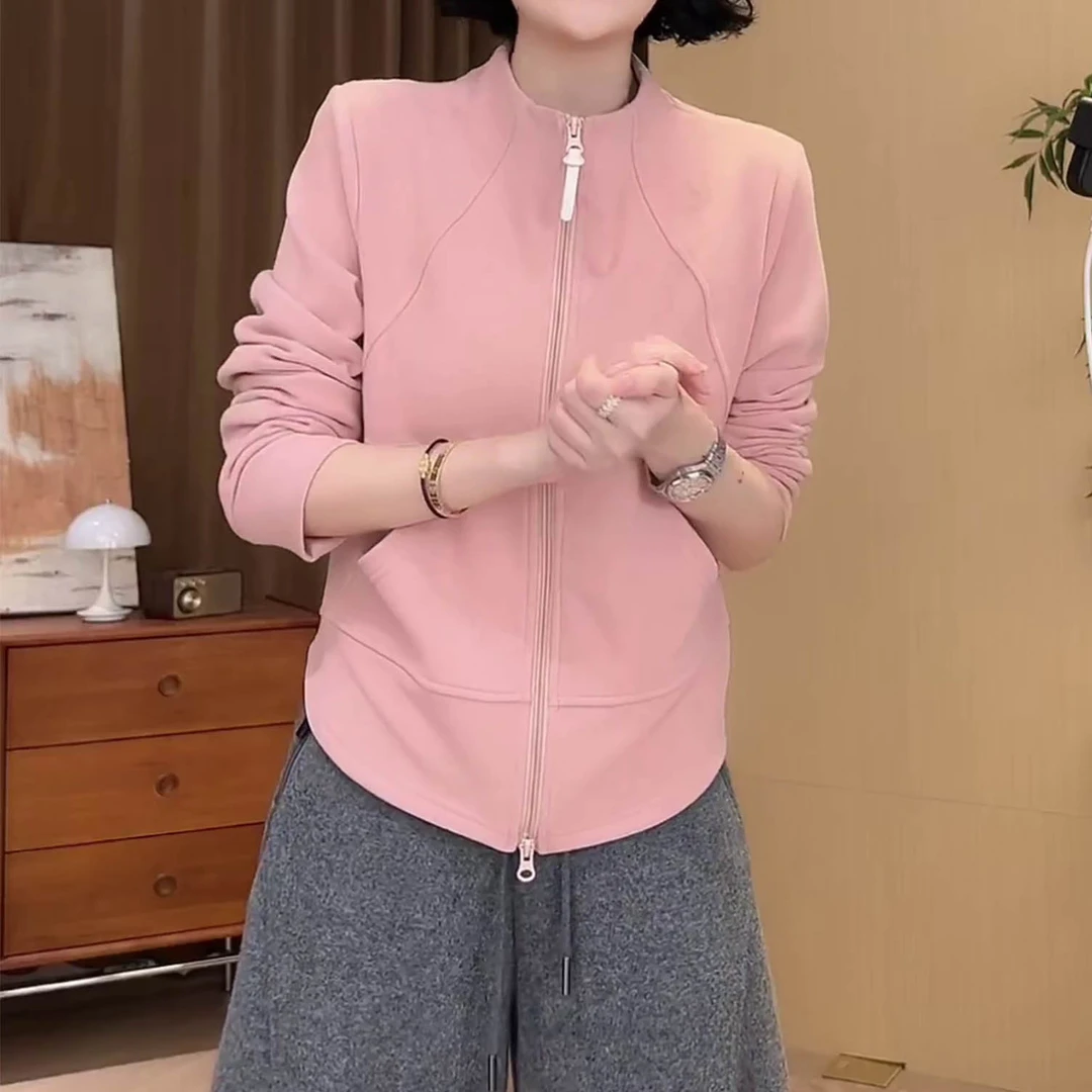 时尚简约设计感休闲型拉链上衣女2025秋季常规款洋气薄款卫衣外套