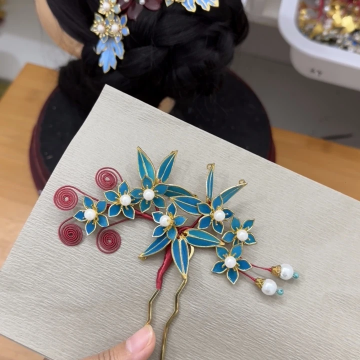 仿珍珠铁合金鹅毛仿点翠