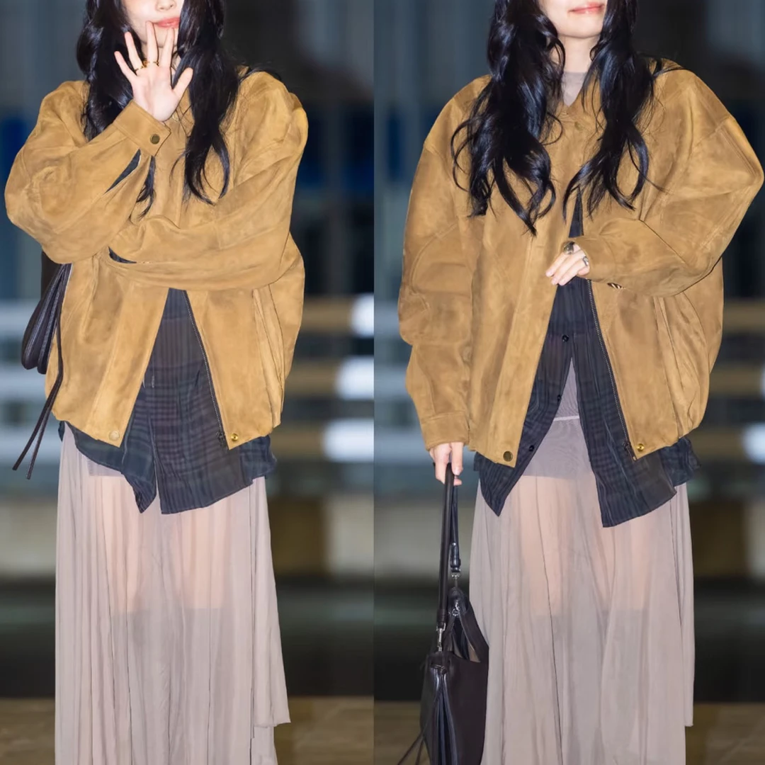 2025东大门秋季韩版短外套复古休闲超重工翻毛皮外套