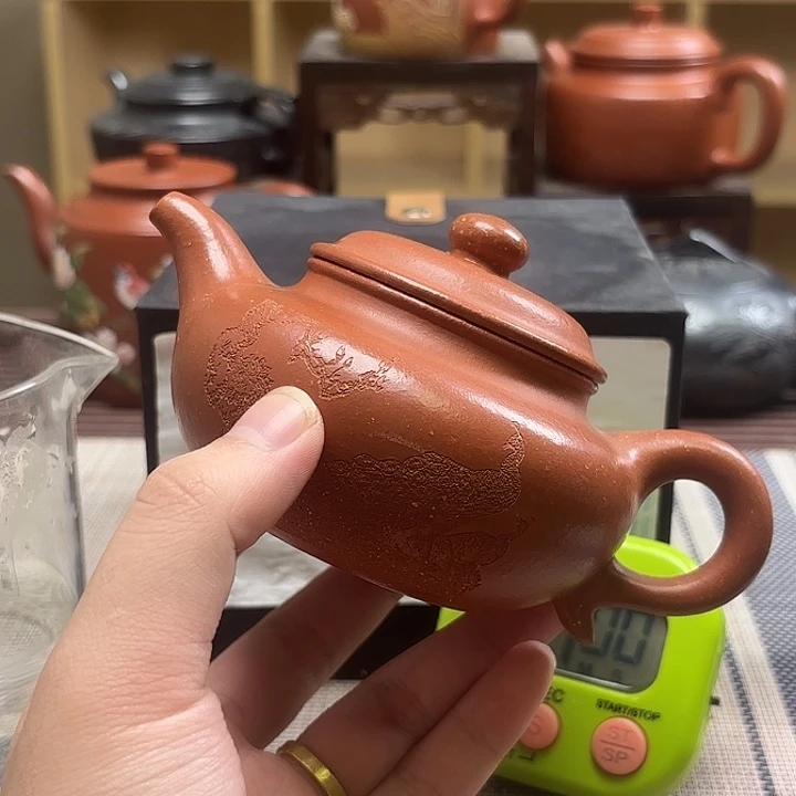 灰***玺茶壶紫砂微瑕处理