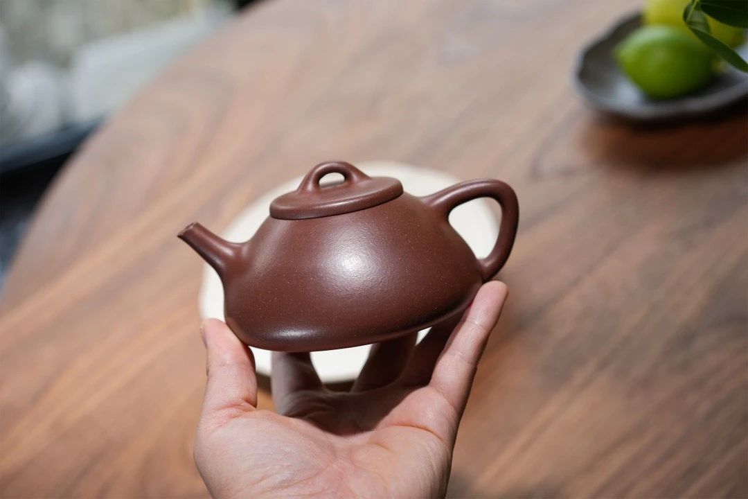 刘素素宜兴紫砂壶原矿紫泥子冶石瓢壶220ml家用紫砂礼品茶壶茶具
