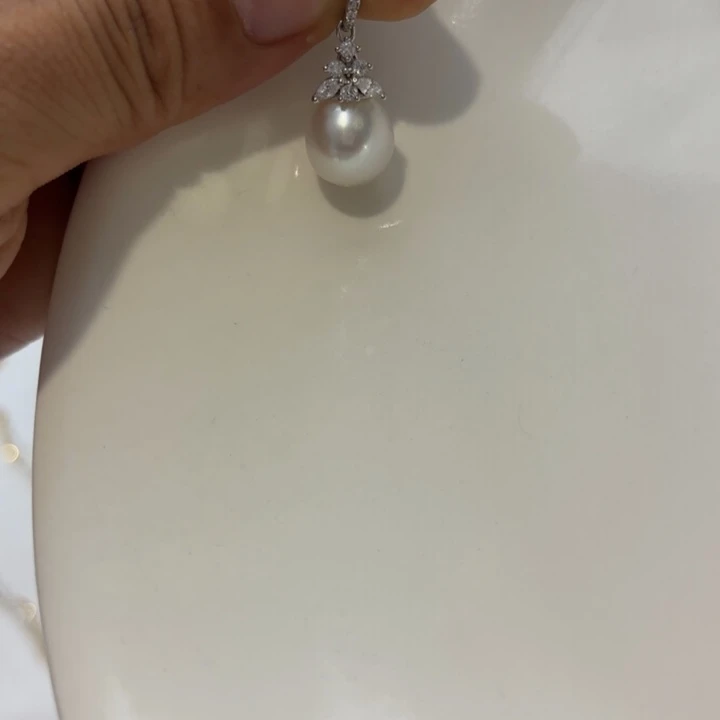 海水珍珠银S925镶嵌颈饰