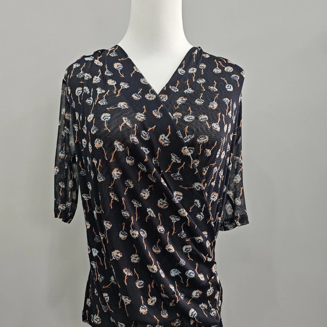 FG-JY1813高端系列木棉花新款高定针织桑蚕丝短袖女士印花碎花